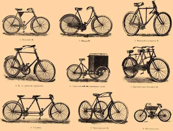 medinių dviračių tipai