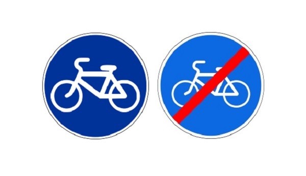 dviračių eismo draudimas.